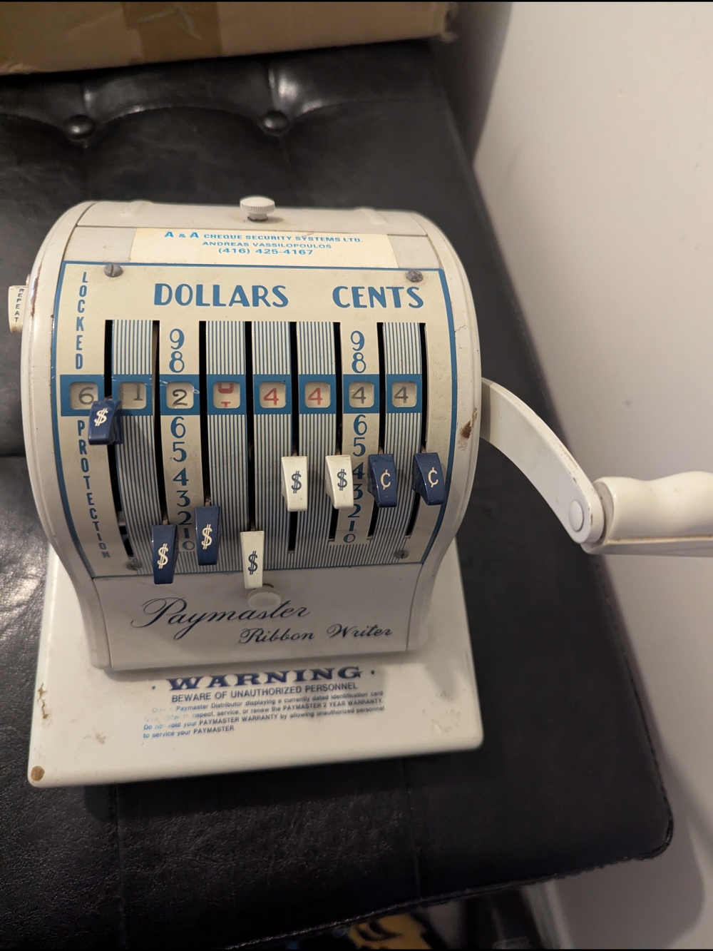 Vintage Paymaster Ribbon Writer Check Protector Machine - Picture 2 of 6